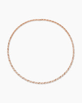 Sculpted Cable Flex Necklace in 18K Rose Gold with Diamonds, 3.7mm